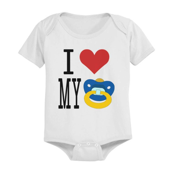 I Love My Pacifiers Funny White Baby Bodysuit Great Gift Ideasidx 3P15787360268