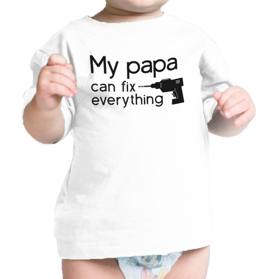 My Papa Fix White Cute Graphic Infant T-Shirt Gifts For Baby Showeridx 3P10727921228