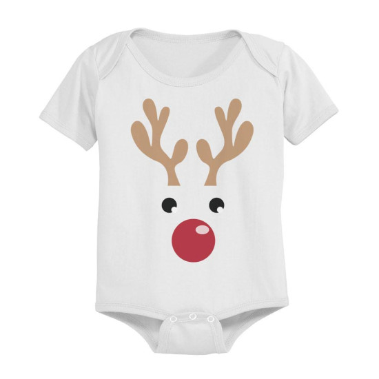 Rudolph Baby Christmas White Bodysuit Great Gift Idea for Holidaysidx 3P15788670988