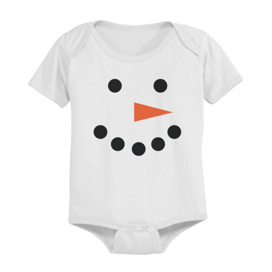 Snowman Baby Snap-on Bodysuit Christmas White Bodysuitidx 3P15788507148